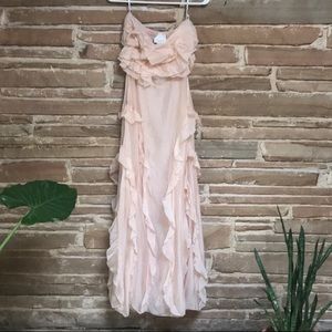 Aryn K Strapless Ruffle Dress